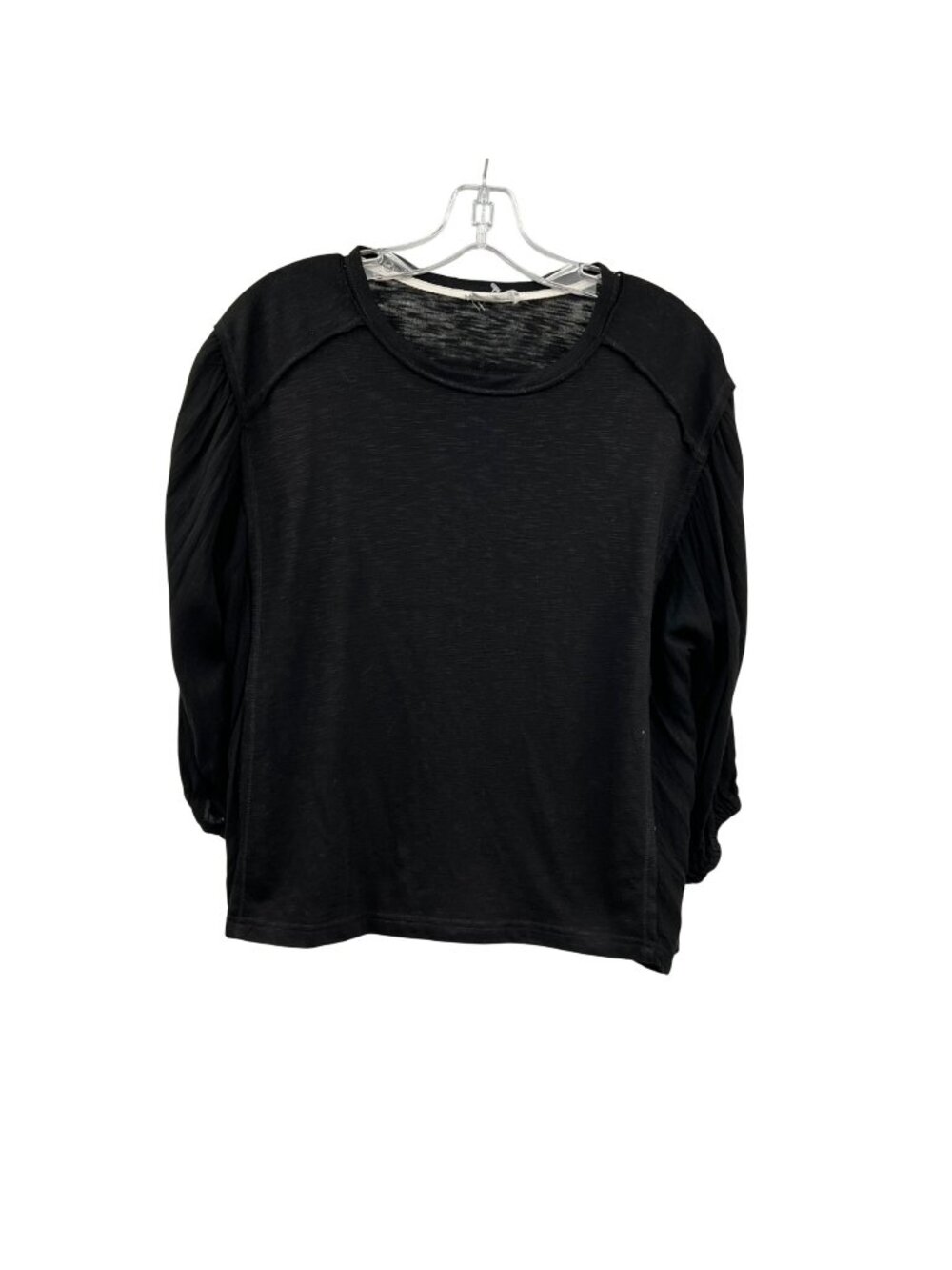 In Loom Womens Pullover Top 3/4 Sleeve Black Size Small Oversized